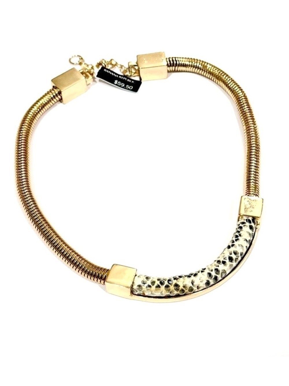 Banana Republic Gold Tone Snake Texture Collar Necklace | NWT